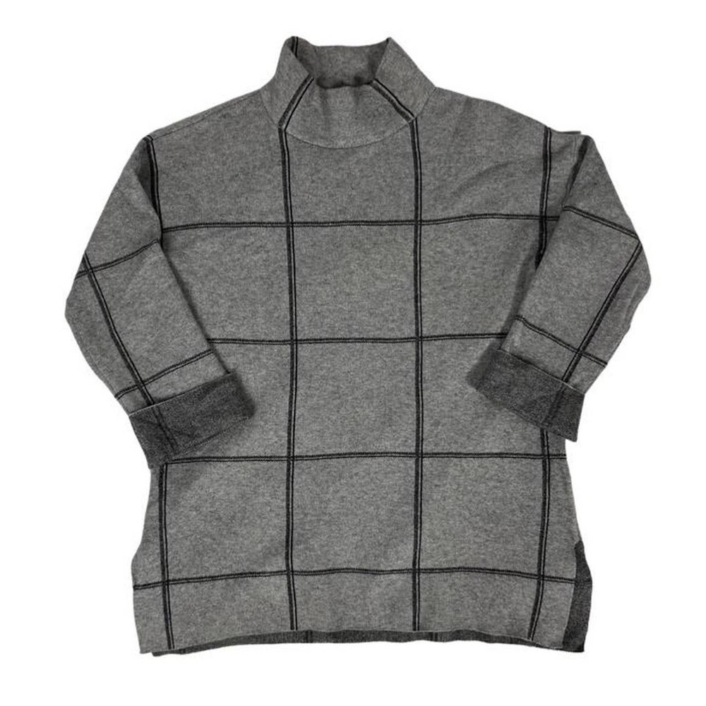 Tahari mock turtleneck lines sweater